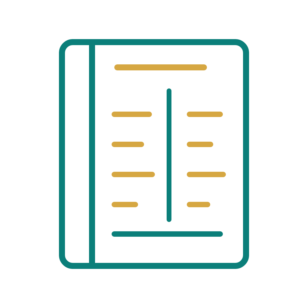 Financial ledger with debit and credit entries