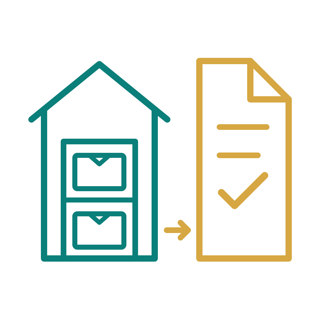 Warehouse inventory connected to an order management document