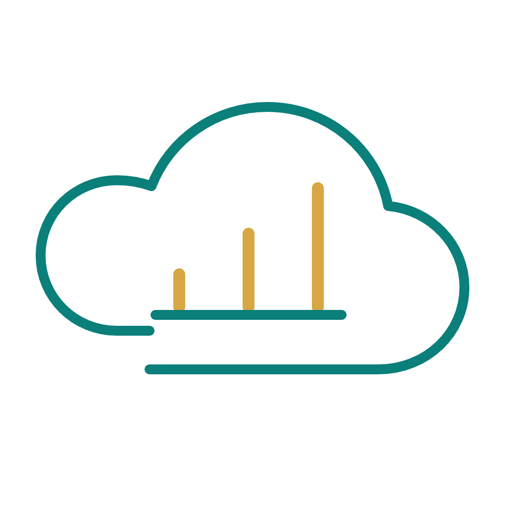 Oracle Cloud Financials cloud with financial growth chart
