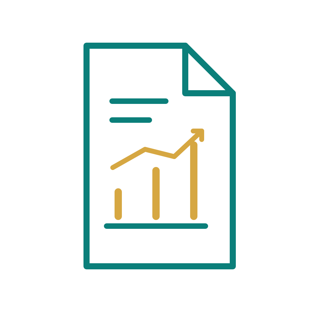 Business report with analytics charts and growth trends